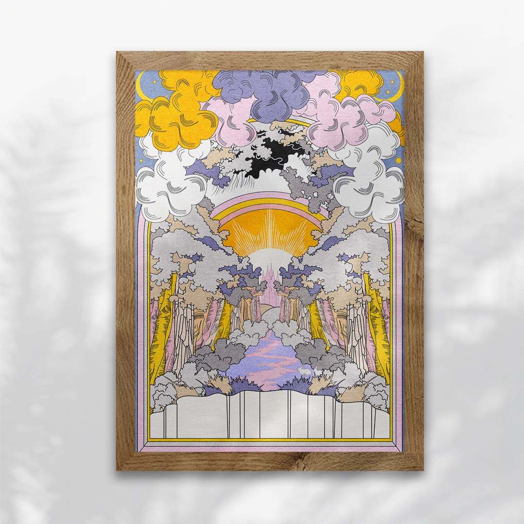 Bunny Land Pastel Art Print