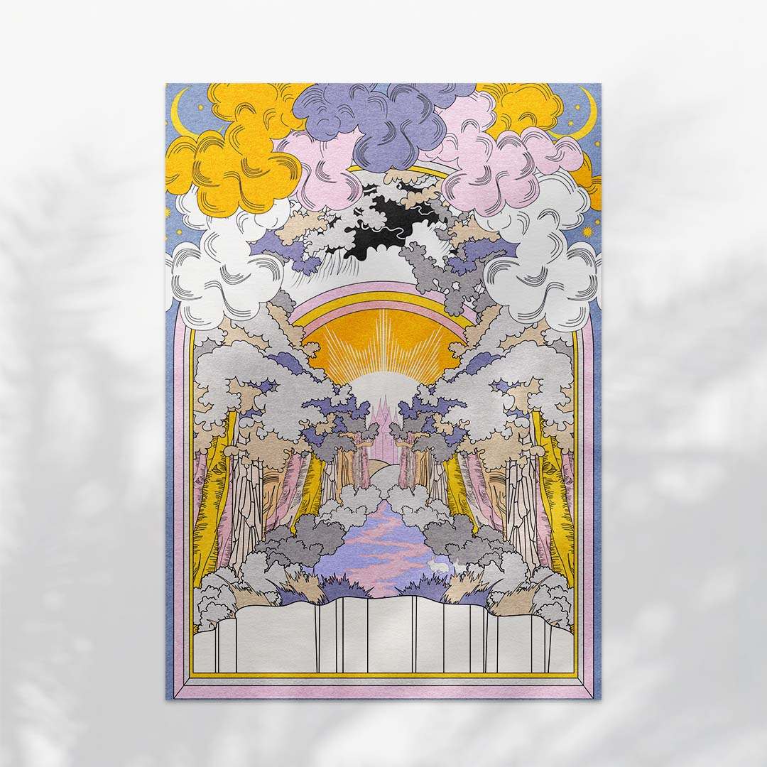 Bunny Land Pastel Art Print