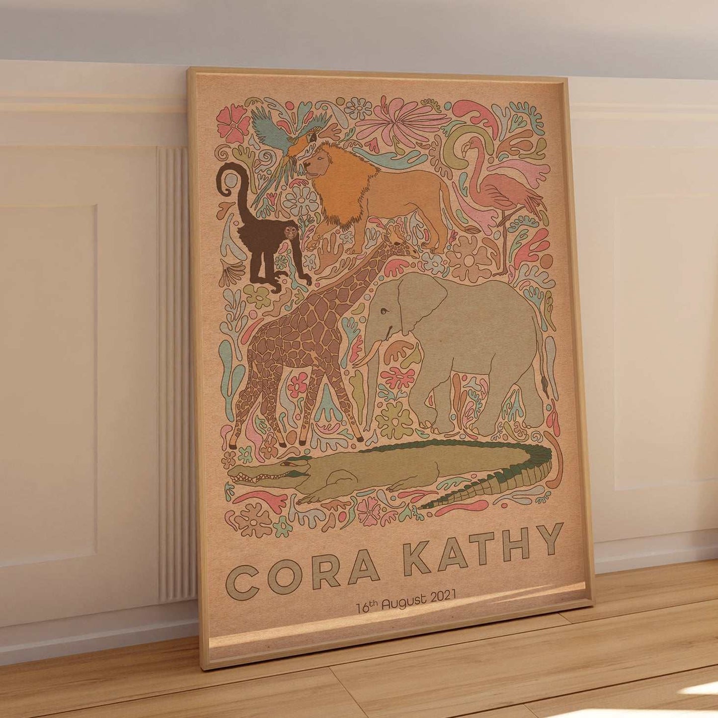 Personalised Art Print - New Baby Gift - OMG KITTY