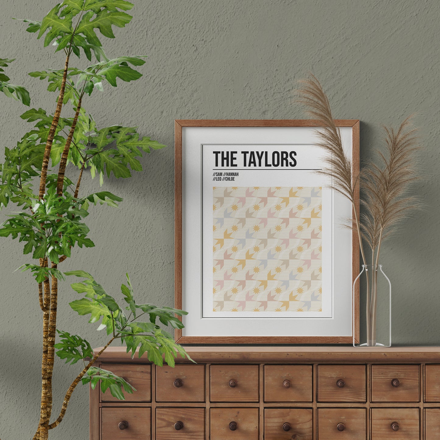 Pattern Family Personalised Art Print