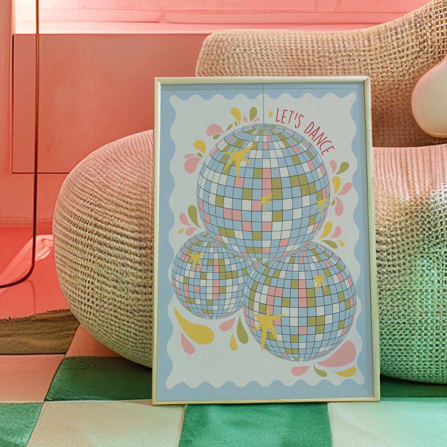 Disco Ball 'Let's Dance' Art Print - OMG Kitty