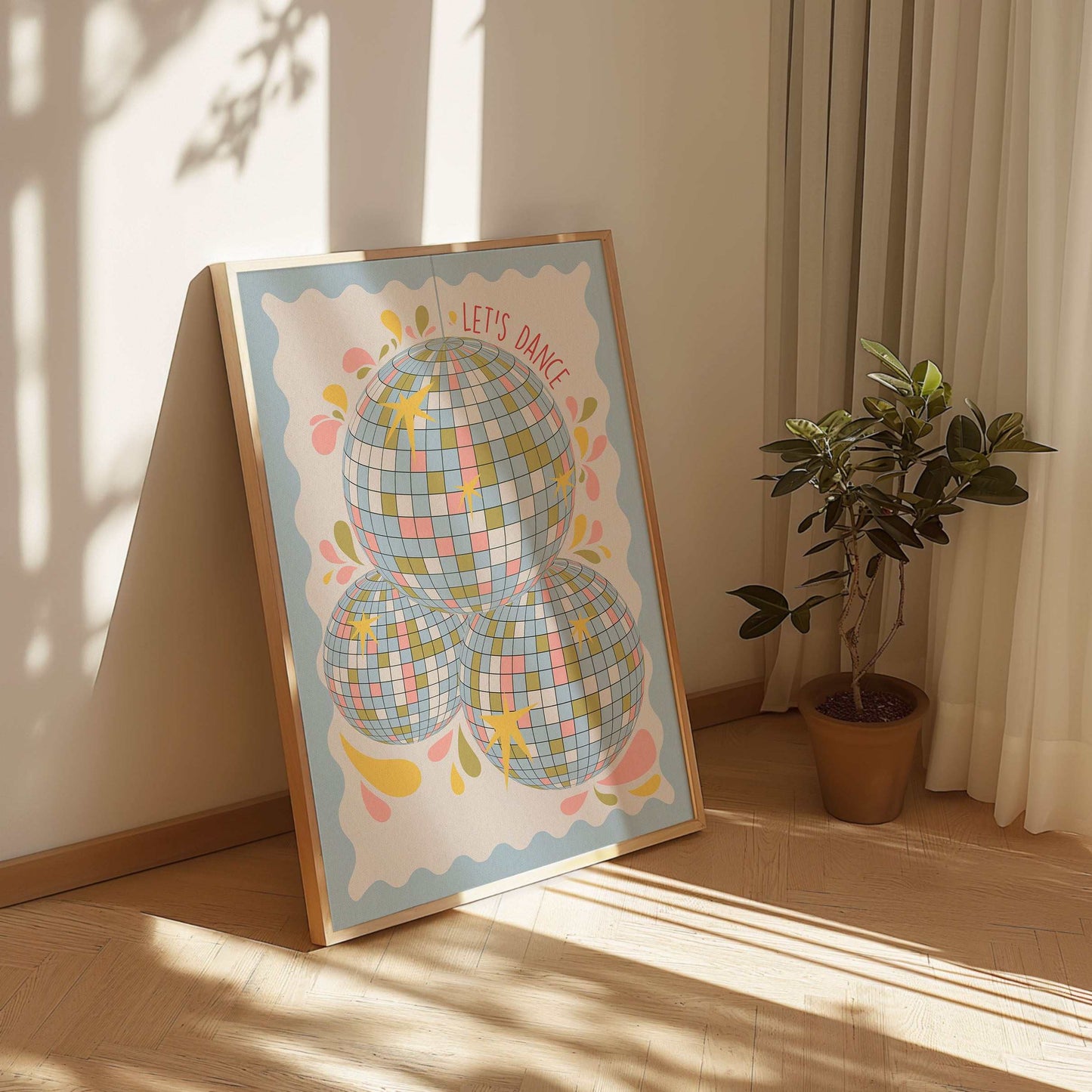 Disco Ball 'Let's Dance' Art Print - OMG Kitty