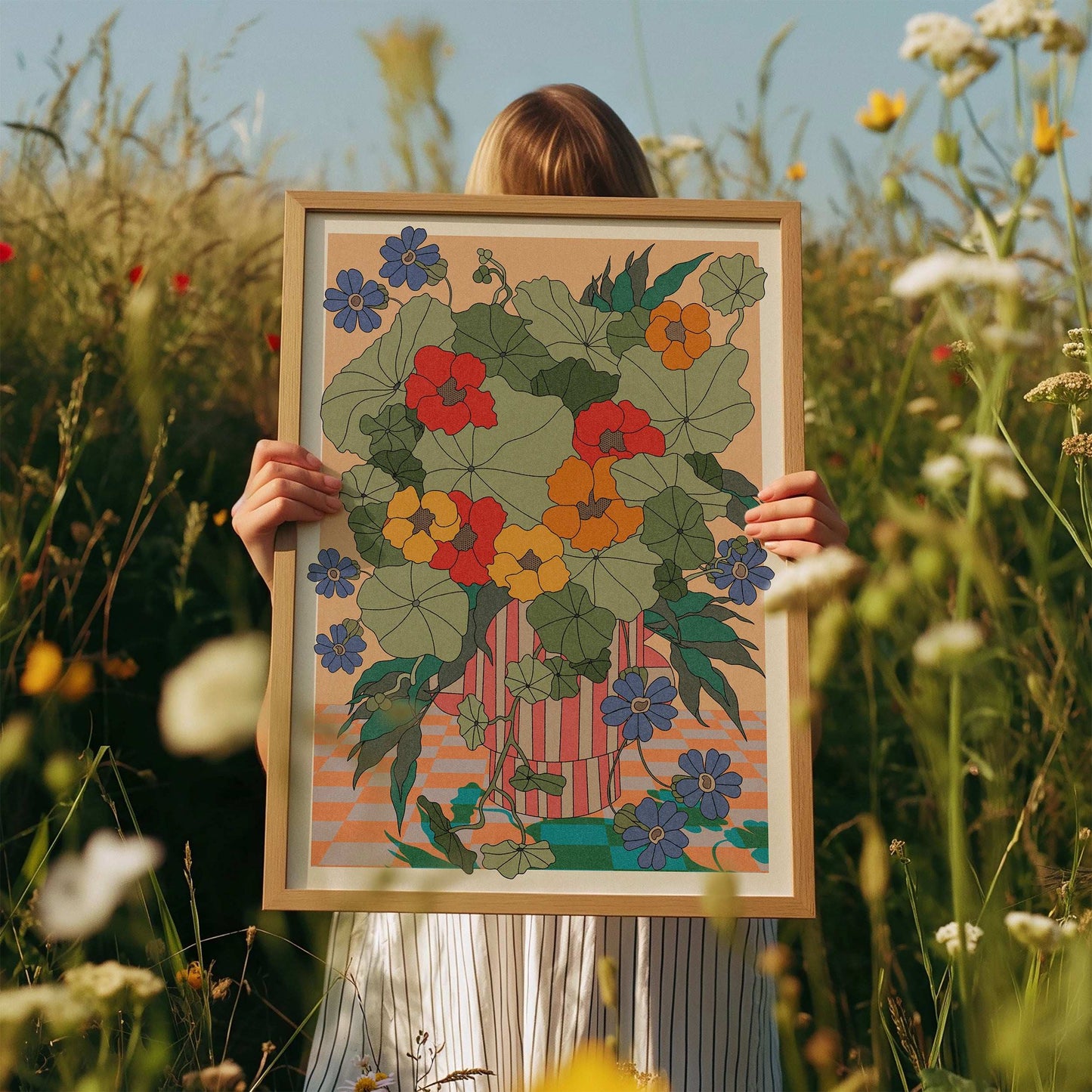 Nasturtiums Plant Art Print - OMG Kitty