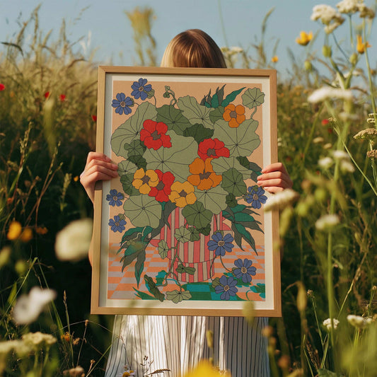 Nasturtiums Plant Art Print - OMG Kitty