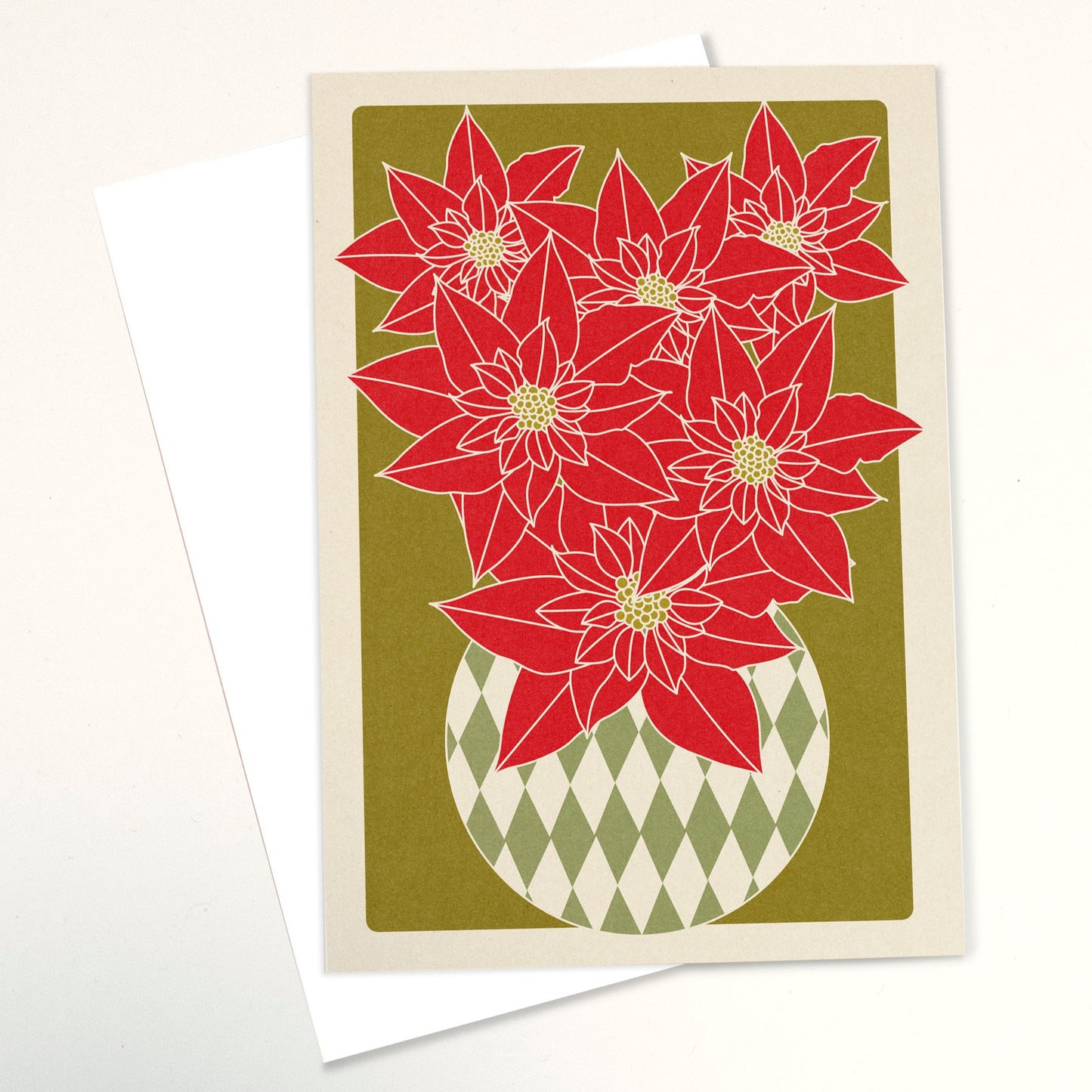 'Poinsettia' Floral A6 Christmas Card | Fully Recycled