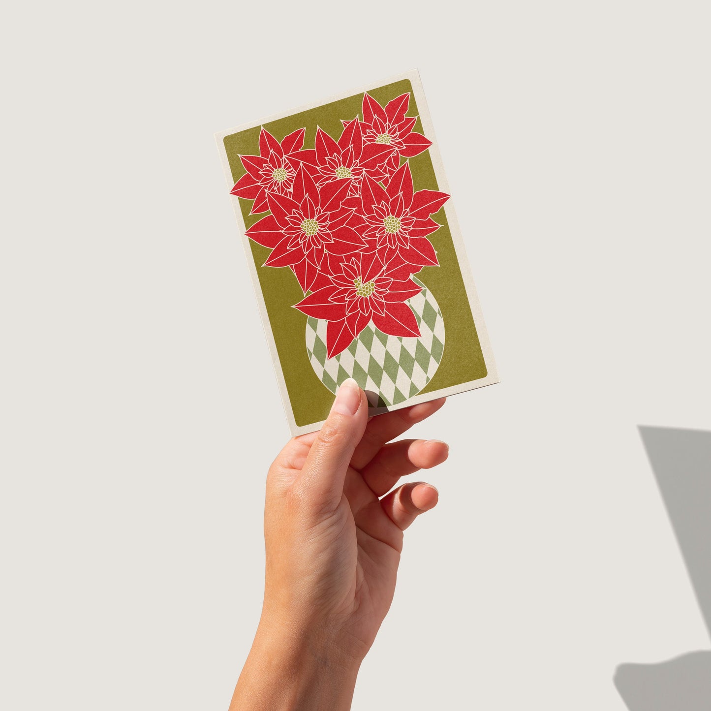 'Poinsettia' Floral A6 Christmas Card | Fully Recycled
