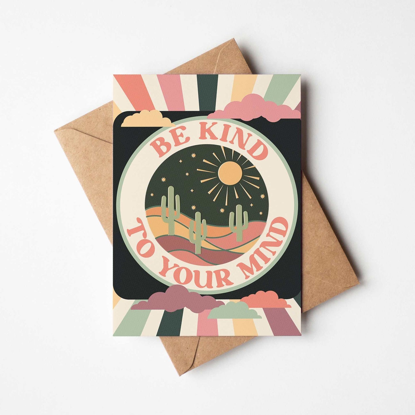 'Be Kind To Your Mind' Positivity A6 Greetings Card | Fully Recycled - OMG KITTY
