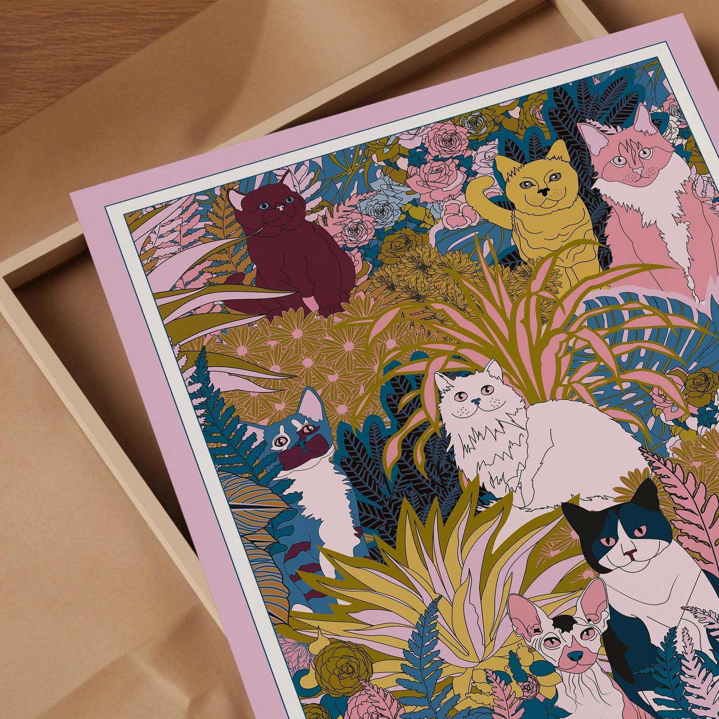 Garden Cats Art Print - OMG KITTY