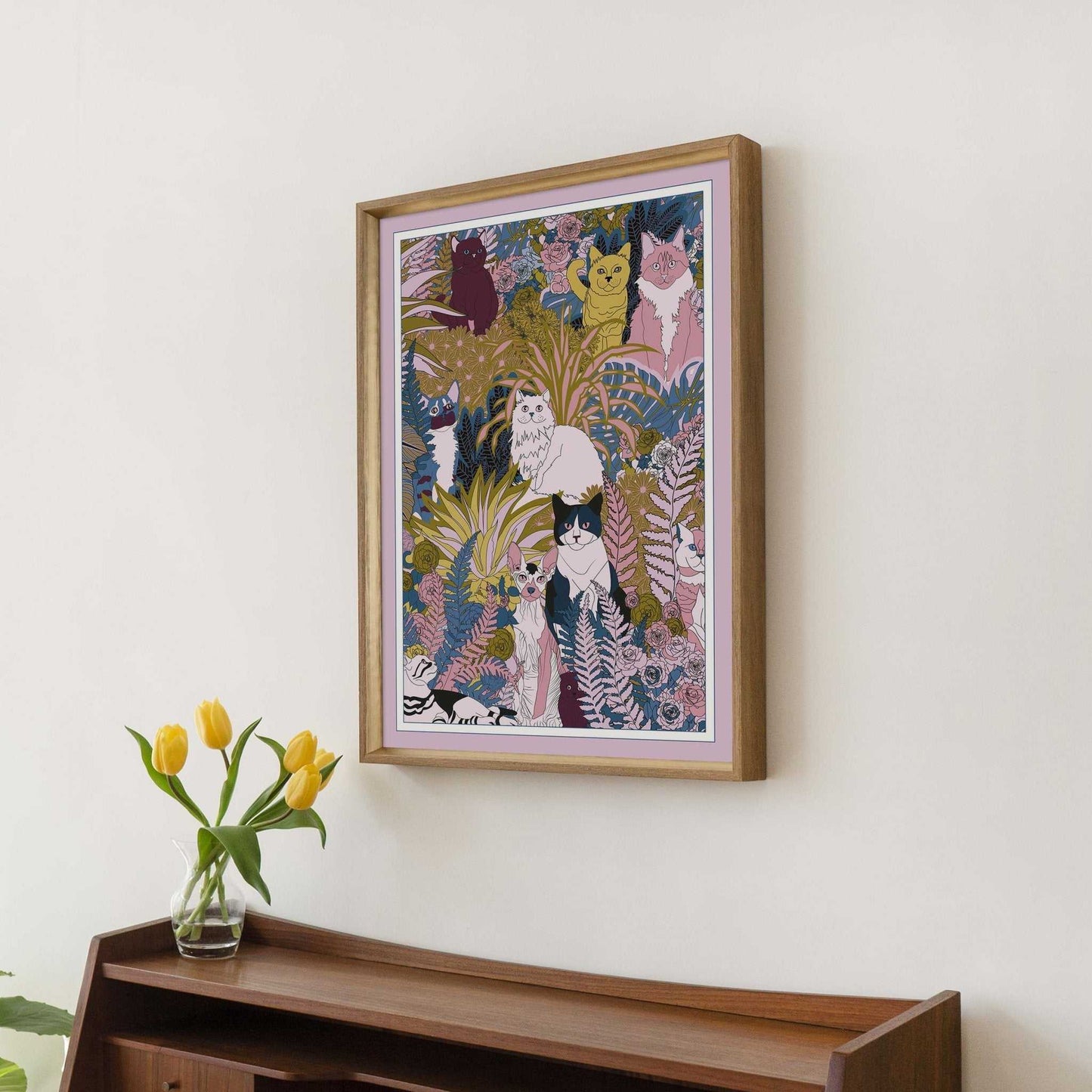 Garden Cats Art Print - OMG KITTY