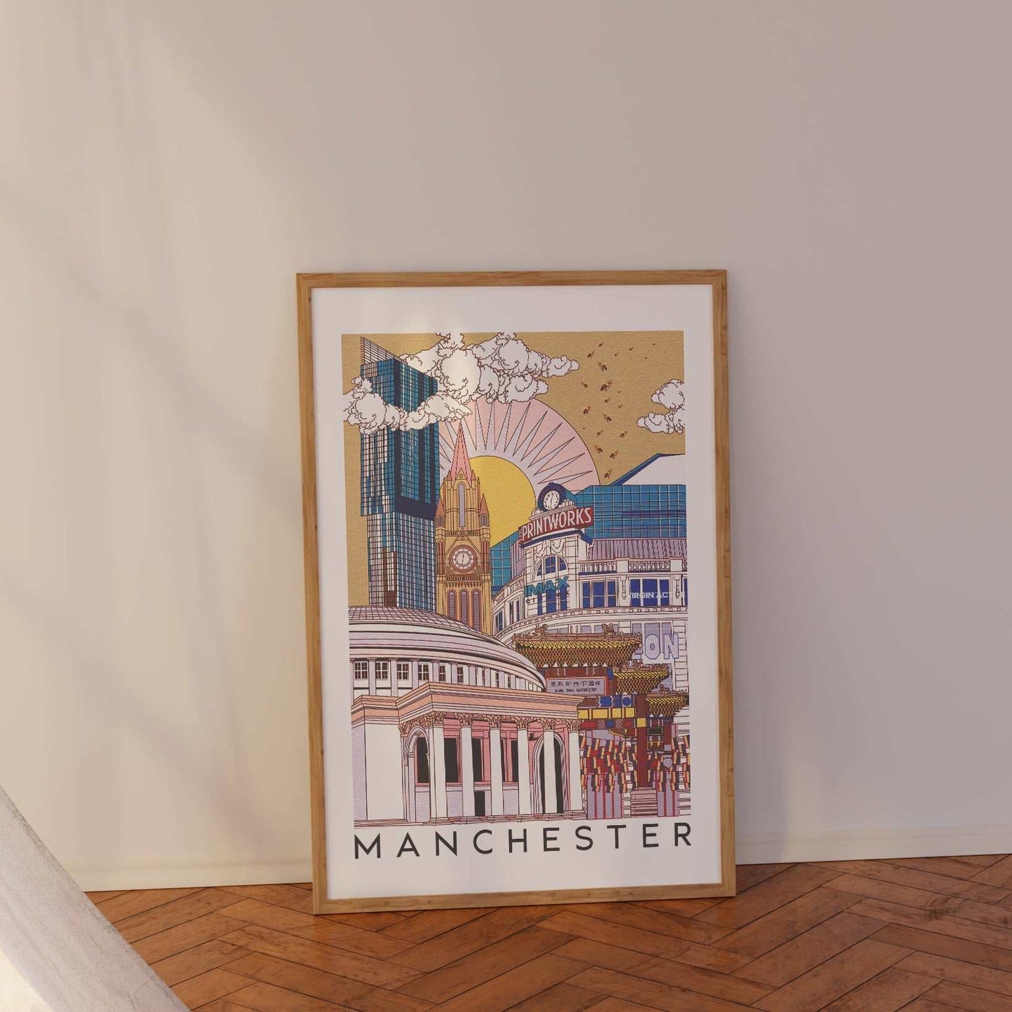 Manchester Art Print Illustration - OMG KITTY