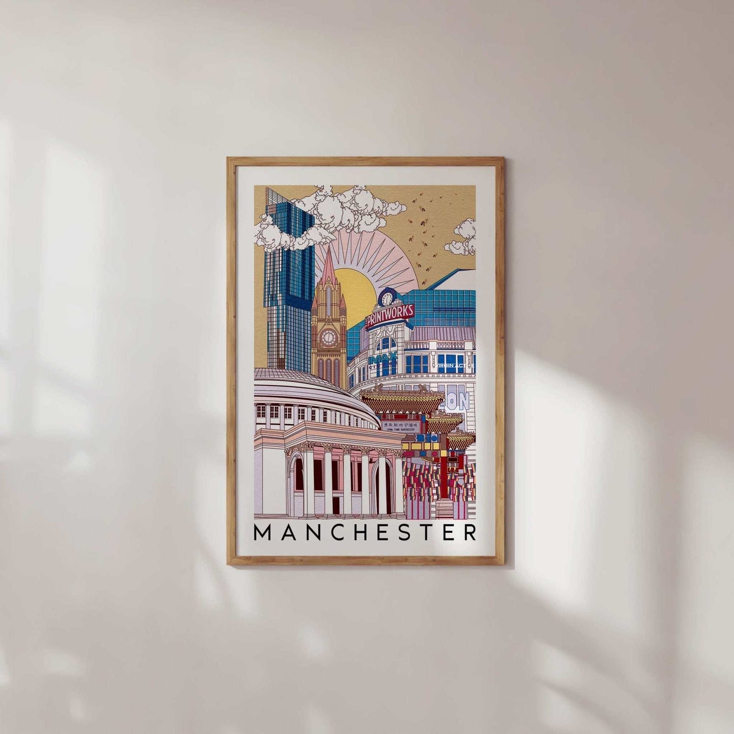 Manchester Art Print Illustration - OMG KITTY