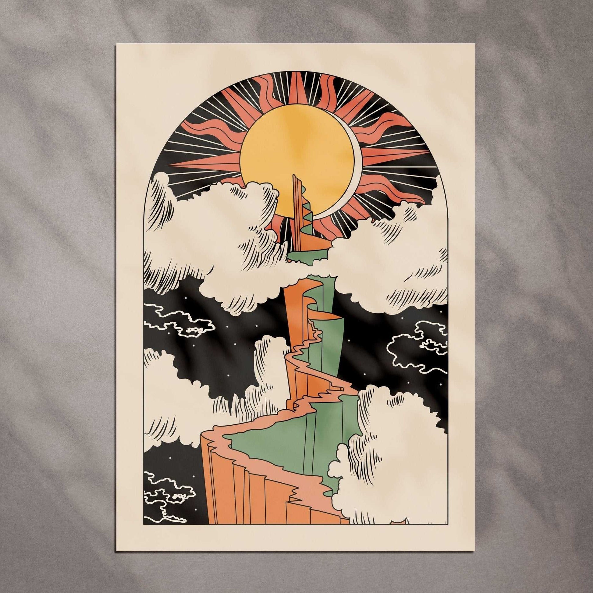 Path to the Sun Art Print - OMG KITTY