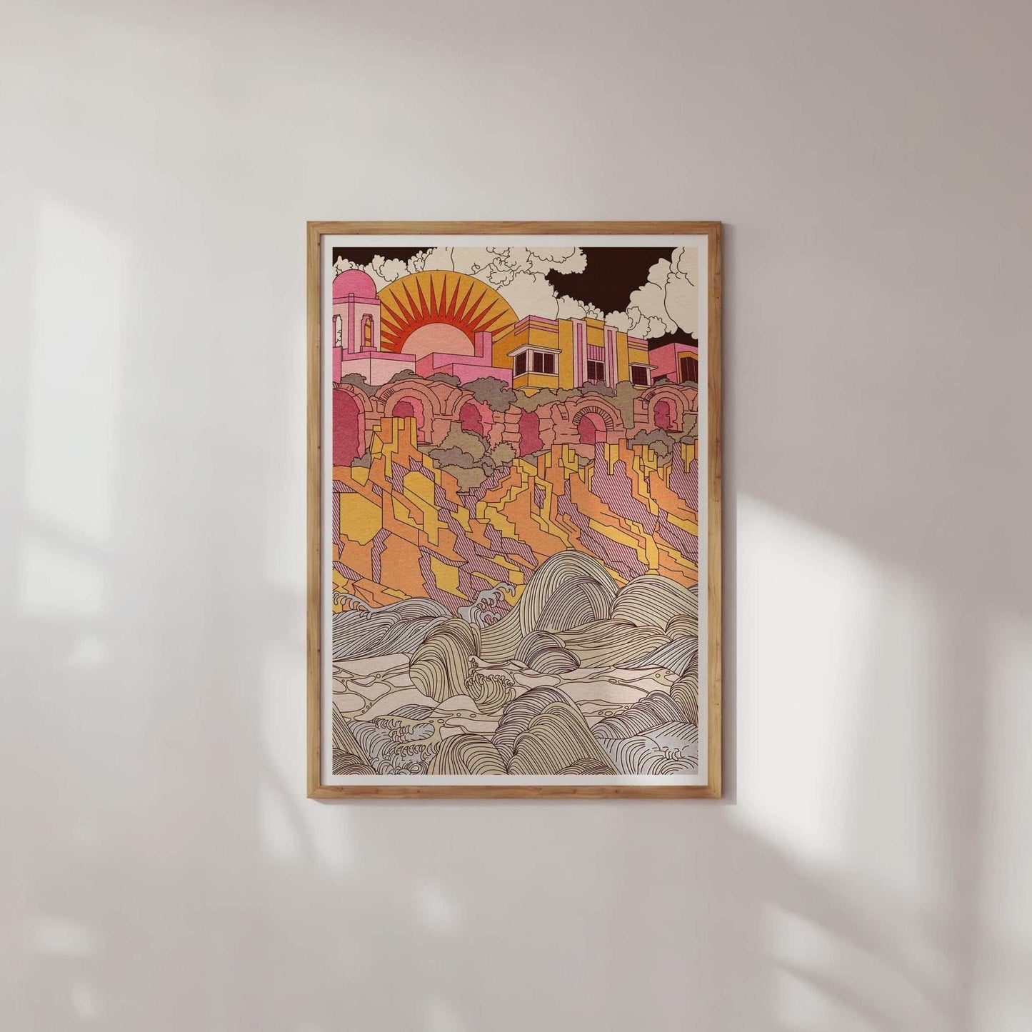 Riding the Waves Art Print - OMG KITTY