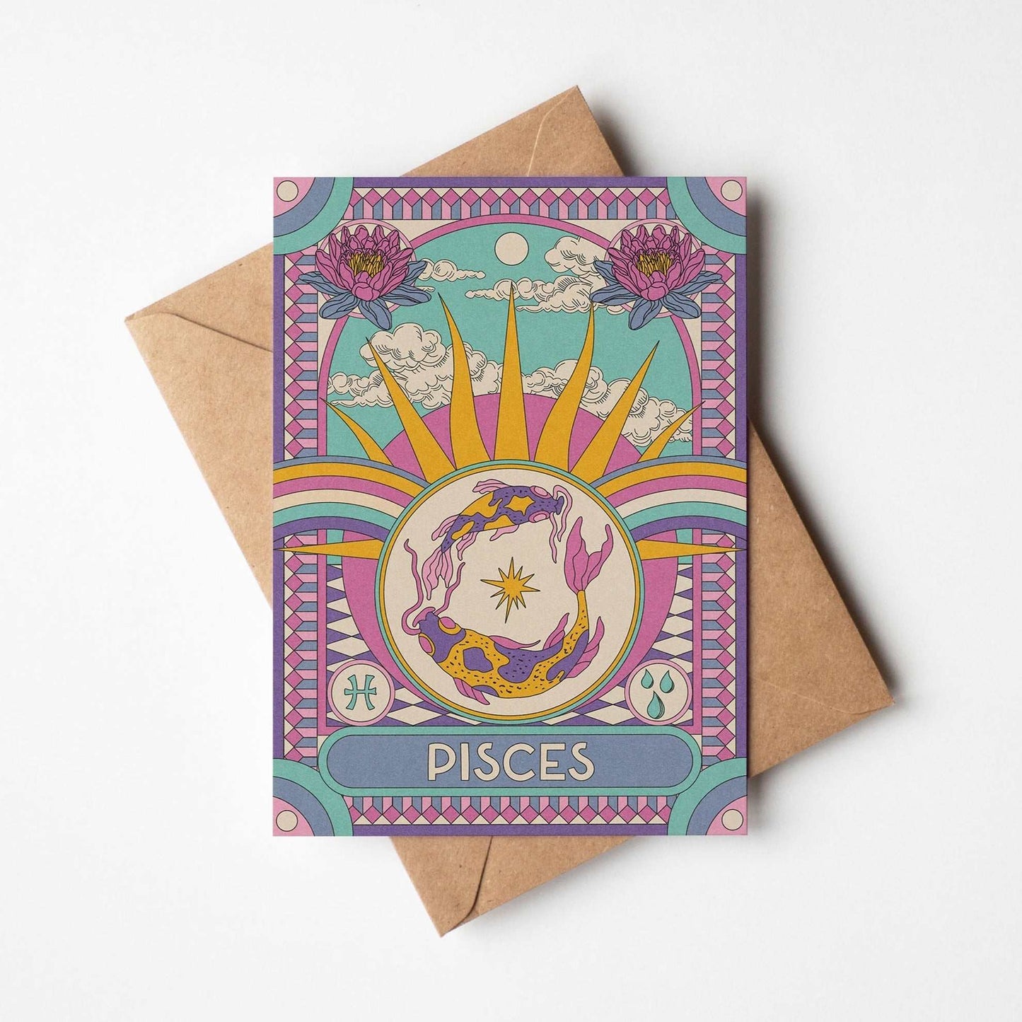 Star Sign Zodiac Horoscope Celestial Greetings Card | Fully Recycled - OMG KITTY