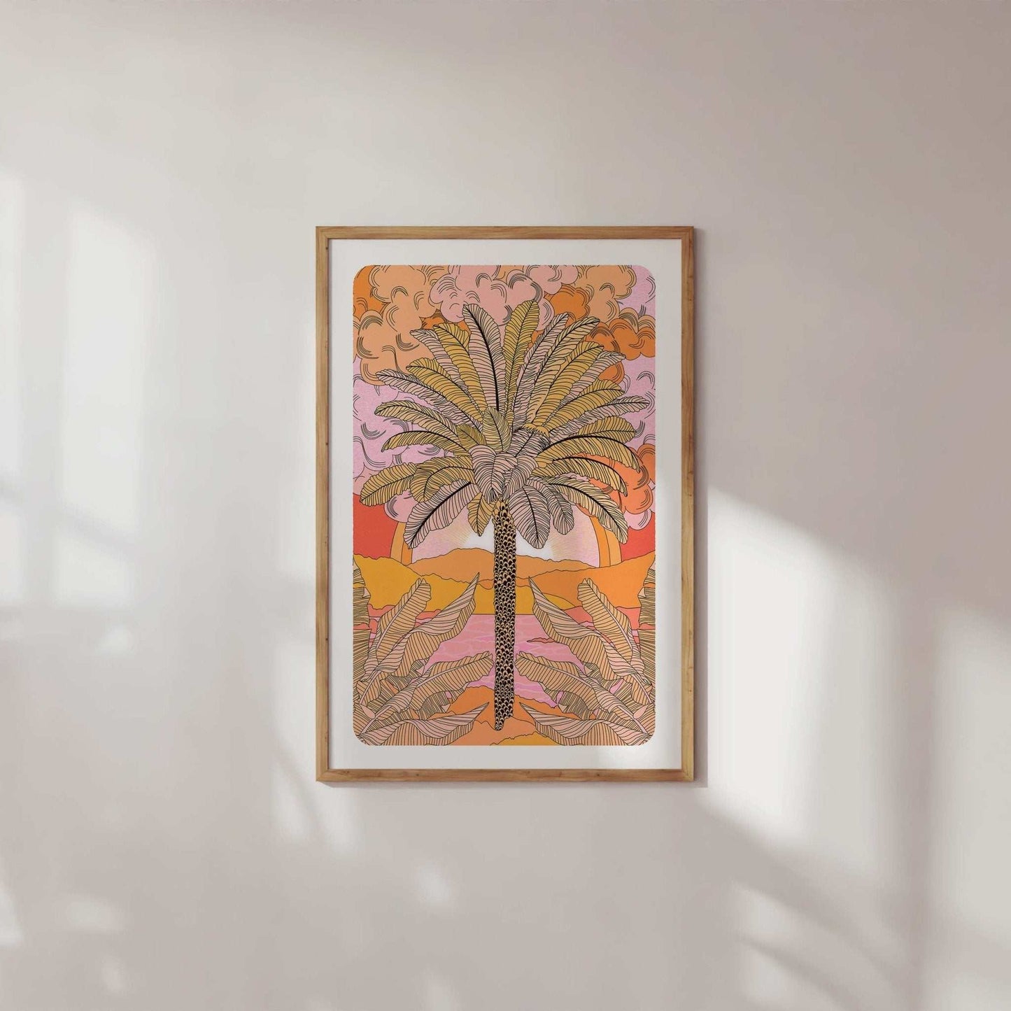 Sunset Palm Art Print - OMG KITTY
