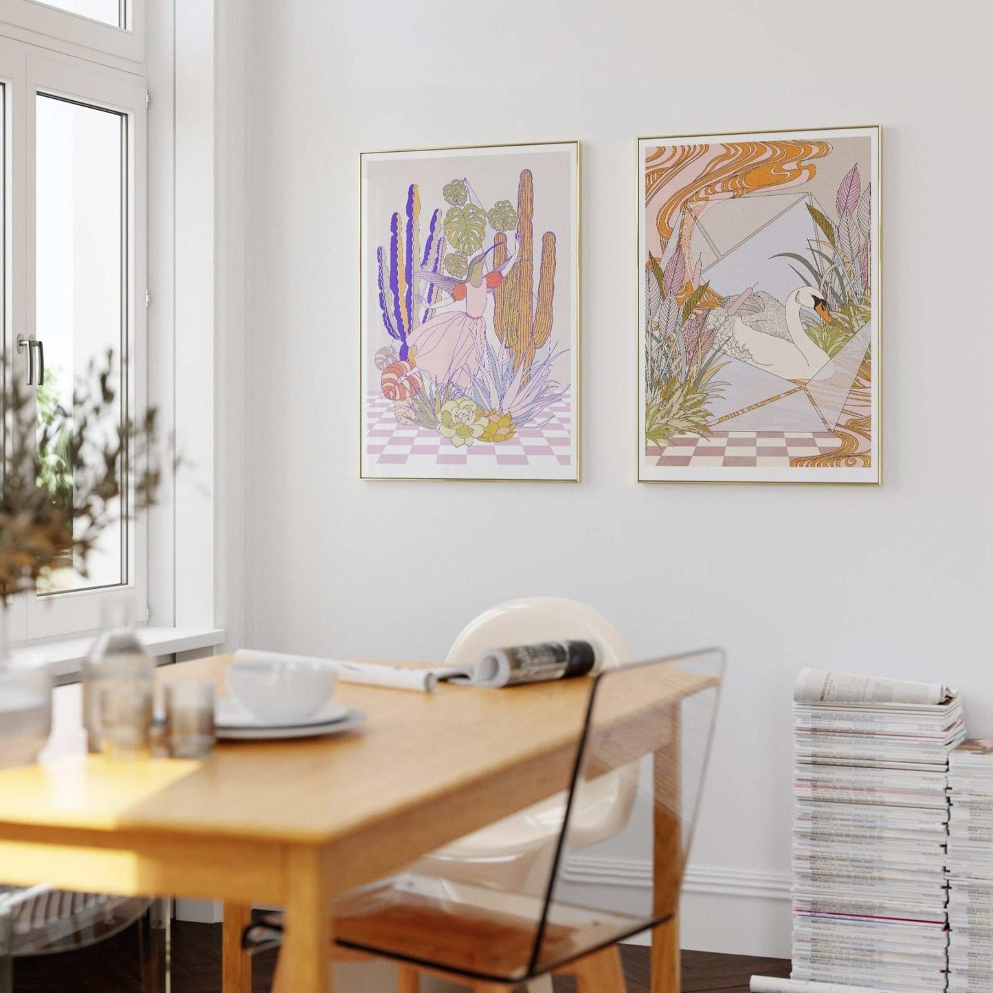 Swan Terrarium Art Print - OMG KITTY