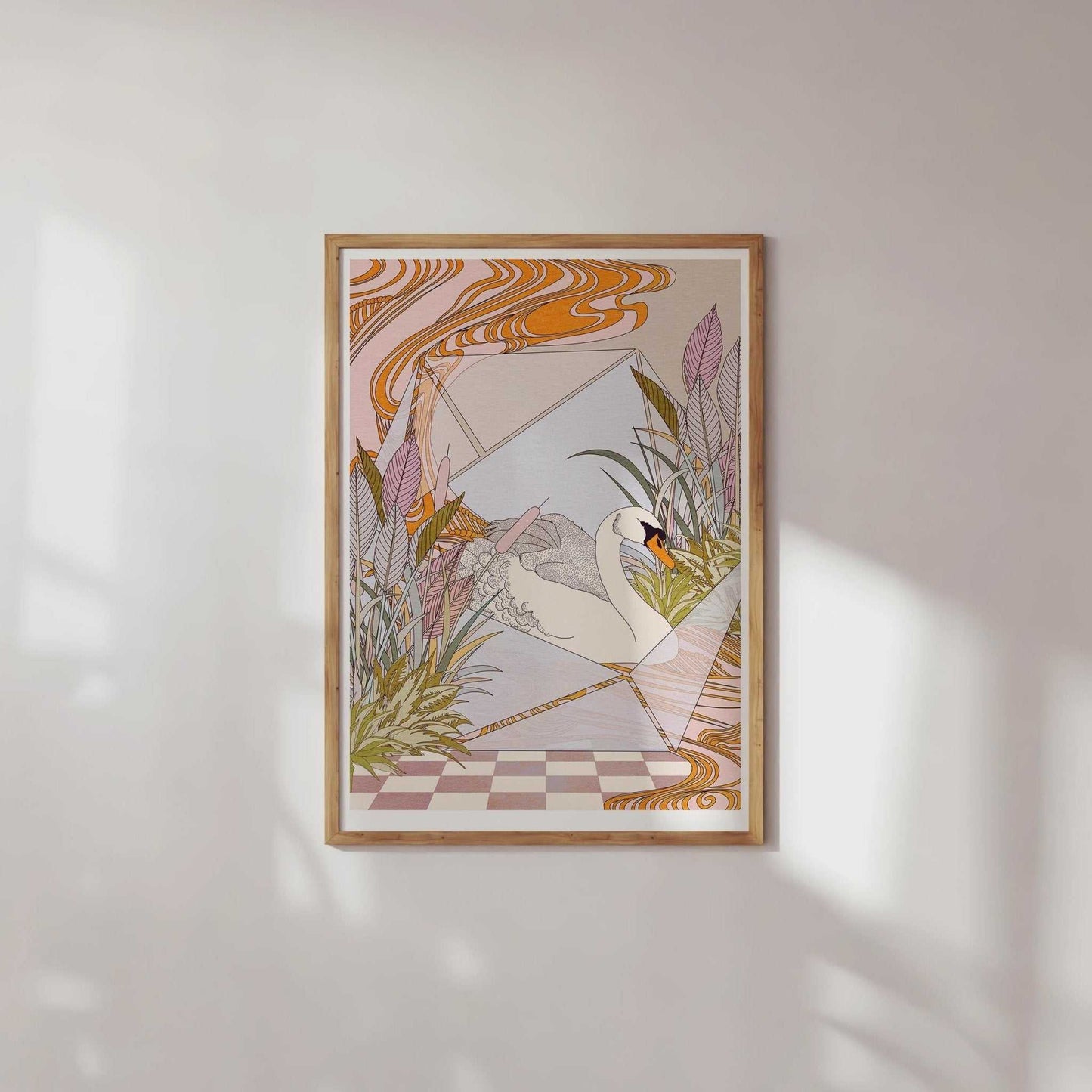 Swan Terrarium Art Print - OMG KITTY