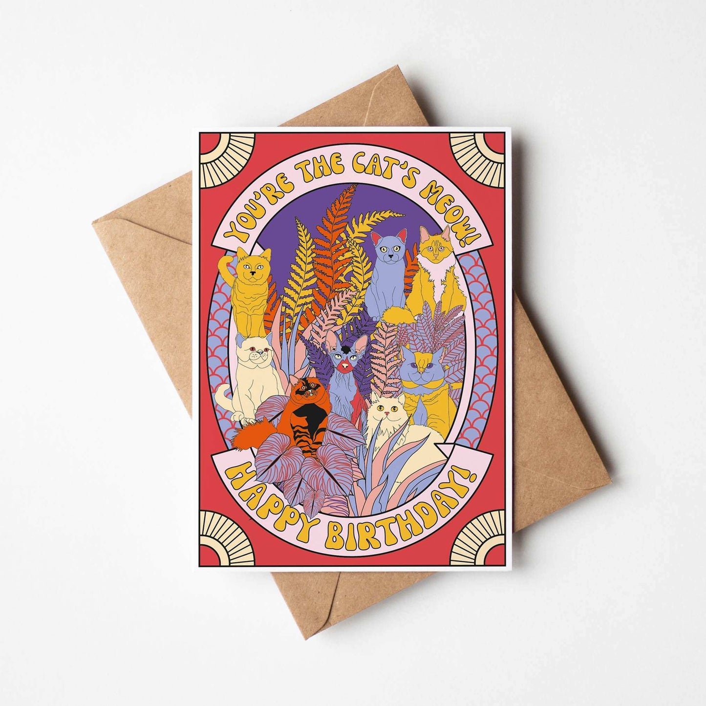 'The Cat's Meow' Birthday Card | Cats Card | Fully Recycled - OMG KITTY
