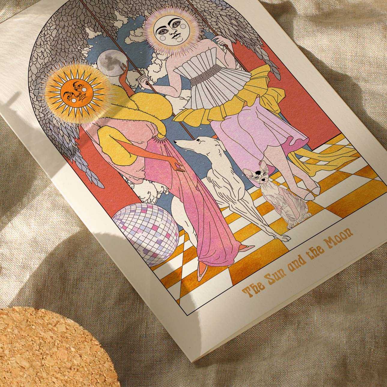 The Sun and the Moon Art Print - OMG KITTY