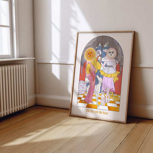 The Sun and the Moon Art Print - OMG KITTY