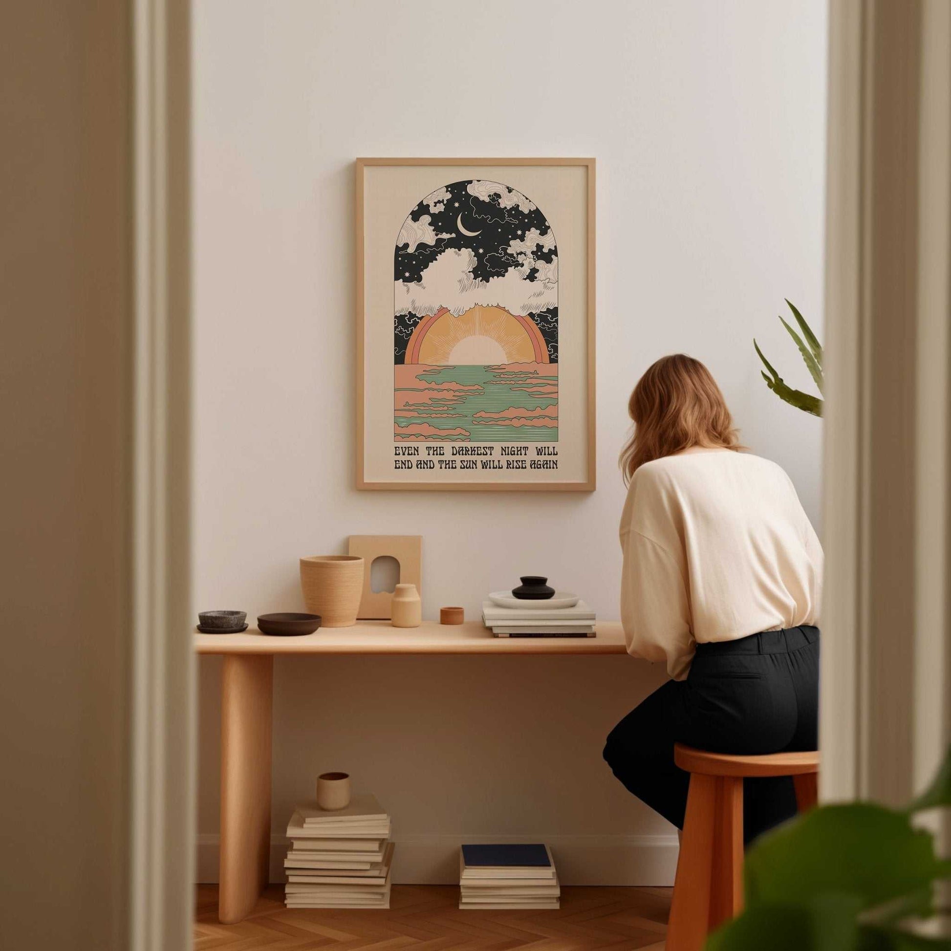 The Sun Will Rise Art Print - OMG KITTY