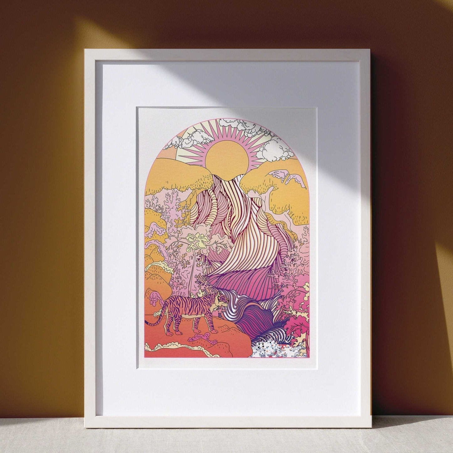 The Waterfall tiger art print - OMG KITTY