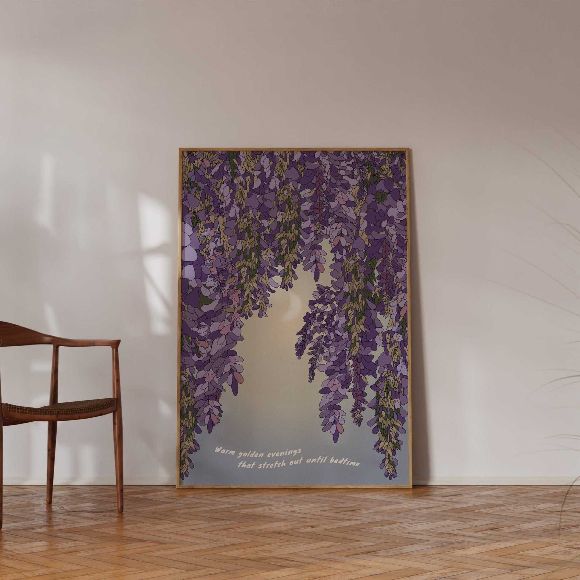 Wisteria and Moon Art Print - OMG KITTY