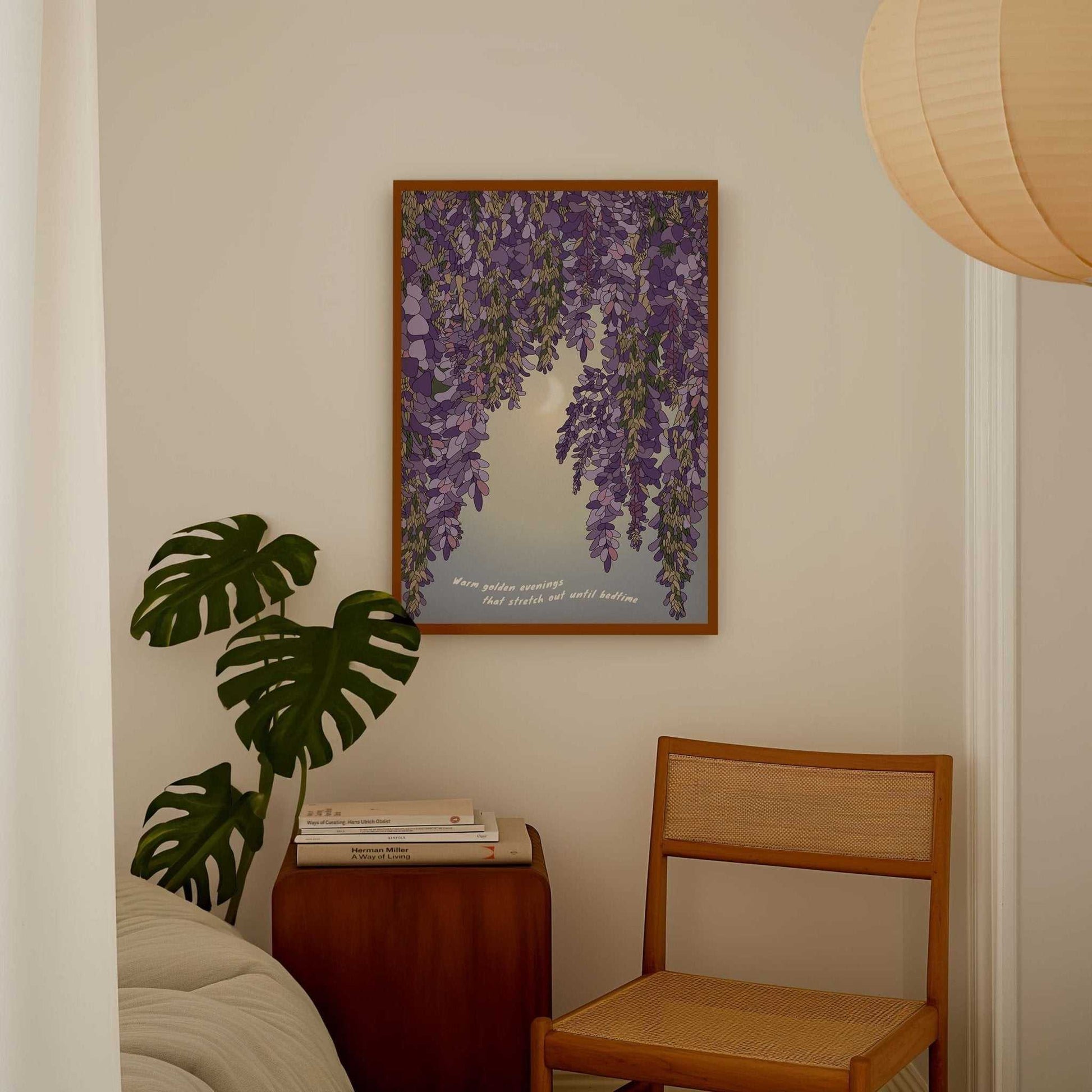 Wisteria and Moon Art Print - OMG KITTY