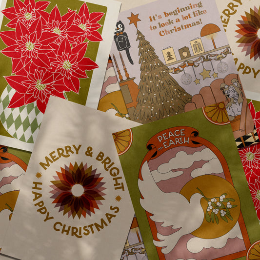 Christmas Card Bundle | Pack of Eight A6 Cards | Fully Recycled