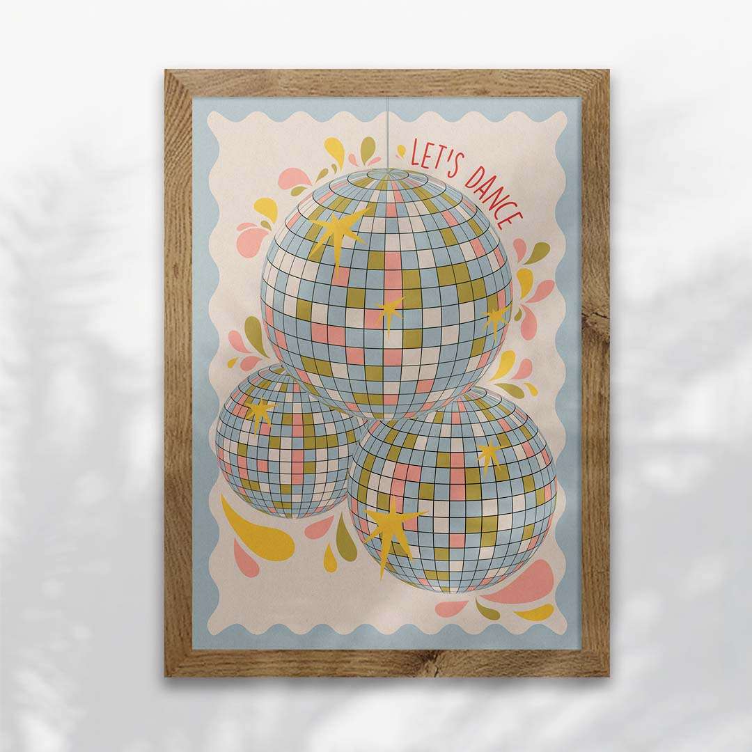 Disco Ball 'Let's Dance' Art Print