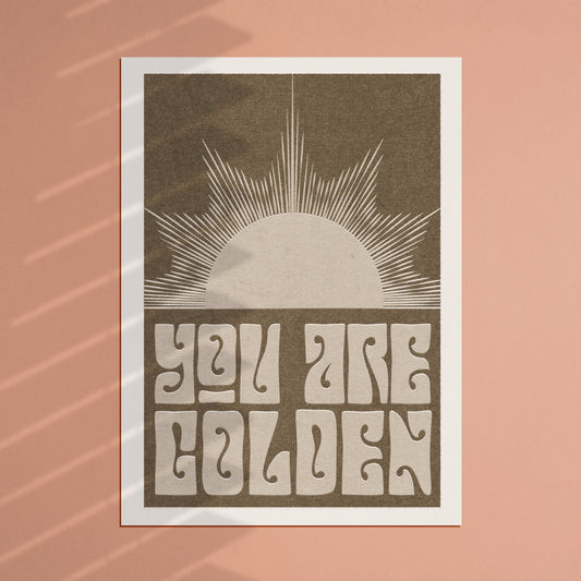 'You Are Golden' Postcard