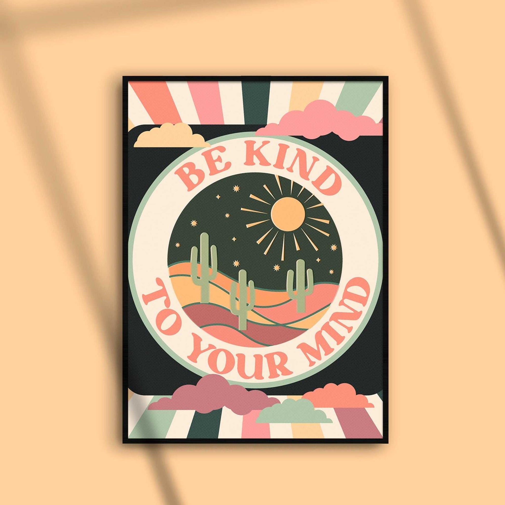 'Be Kind To Your Mind' Art Print - OMG KITTY