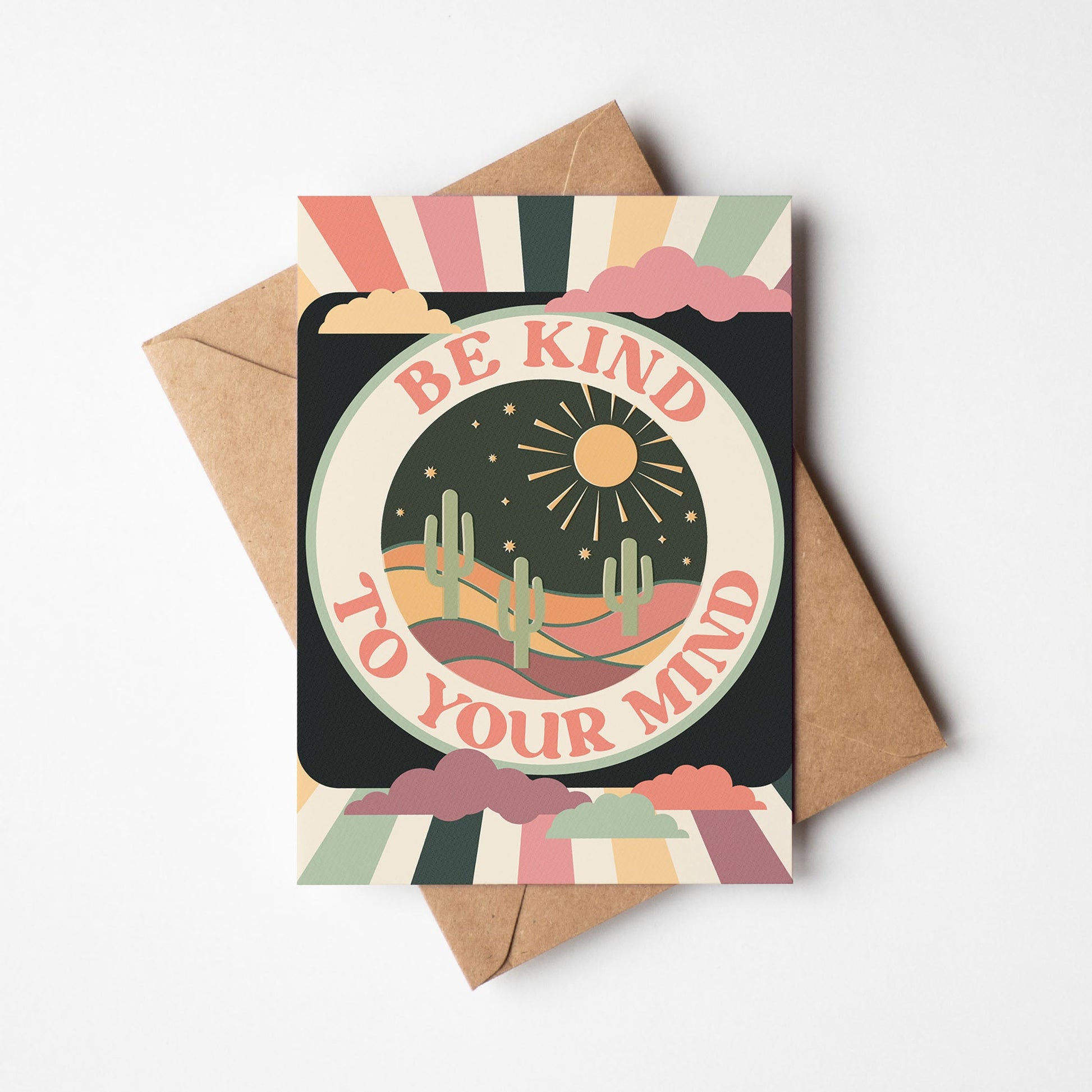 'Be Kind To Your Mind' Positivity A6 Greetings Card | Fully Recycled - OMG KITTY