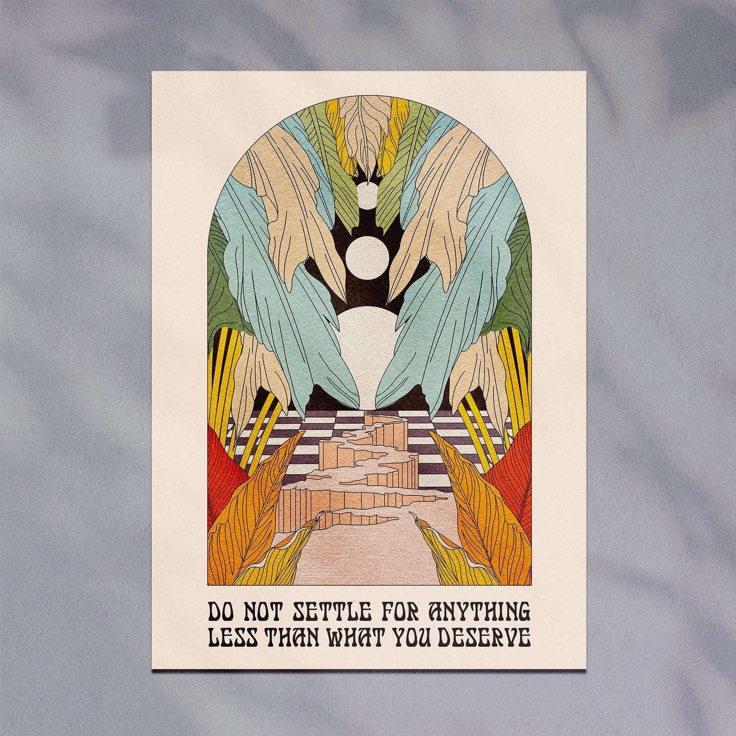 'Don't Settle' Boho Botanical Celestial Art Print Poster - OMG KITTY