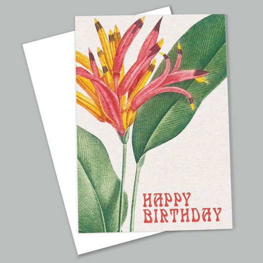 Floral Happy Birthday Card - OMG KITTY