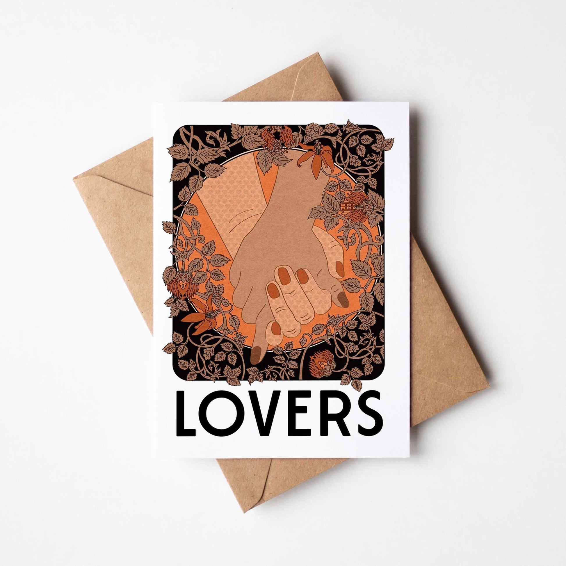 'Lovers' A6 Valentine's Day Card with Kraft Envelope | Fully Recycled - OMG KITTY