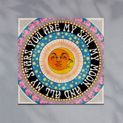 'My Sun, Moon and Stars' | Boho celestial square art print - OMG KITTY