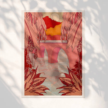 'Palm Bridge' Art Print - OMG KITTY