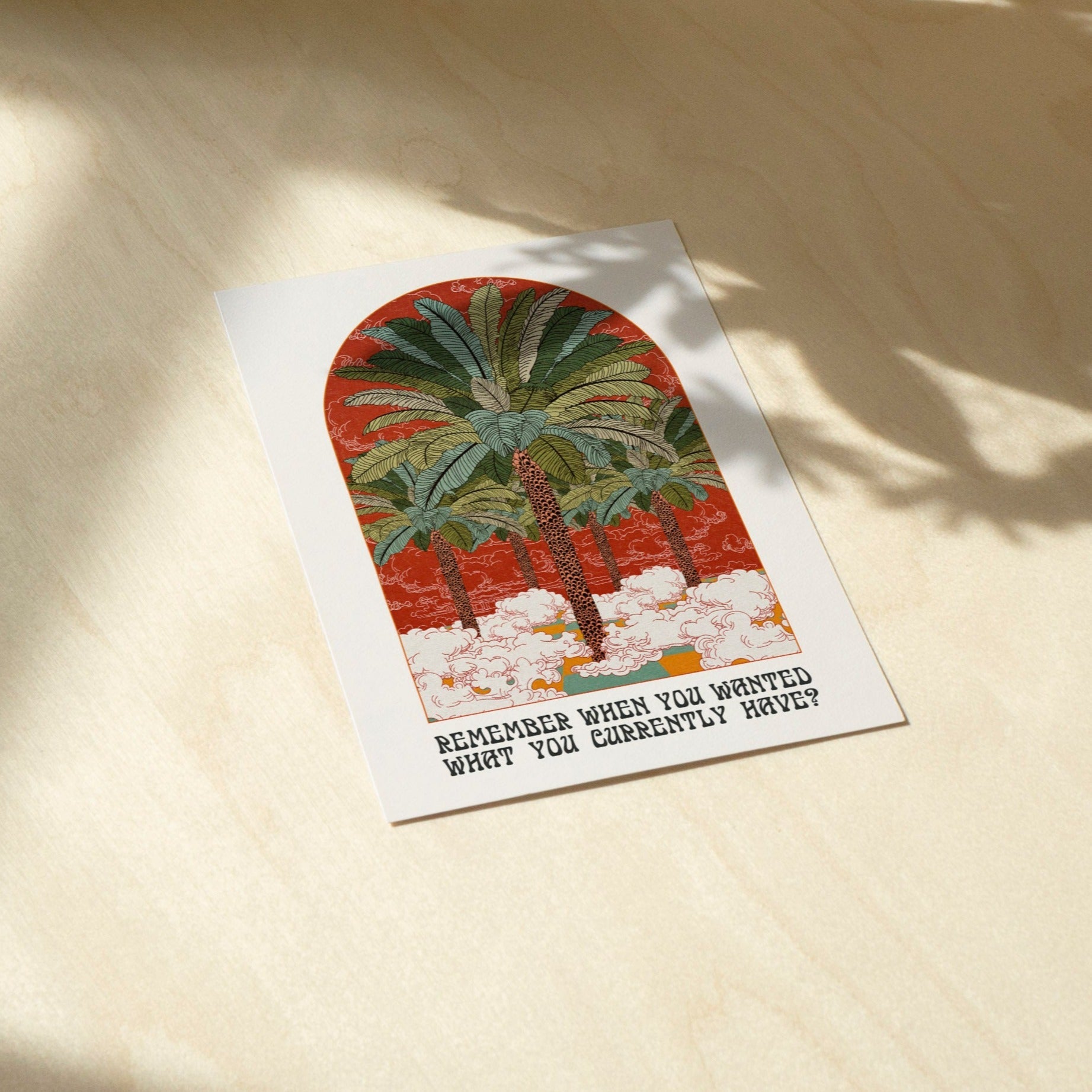 'Remember When' Retro Palm Tree A6 Greetings Card | Fully Recycled - OMG KITTY
