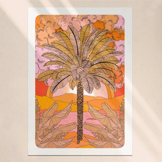 'Sunset Palm' Art Print - OMG KITTY