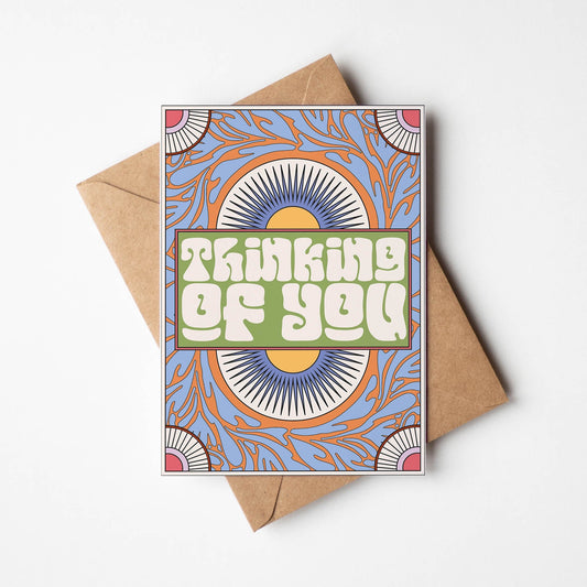 'Thinking Of You' Boho A6 Greetings Card | Fully Recycled - OMG KITTY
