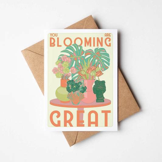 'You Are Blooming Great' Botanical A6 Greetings Card - OMG KITTY